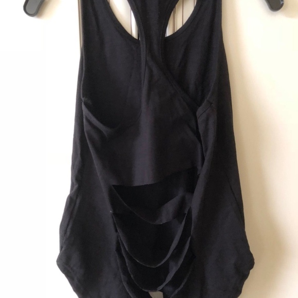 BLACK RACER BACK WOMENS ACTIVEWEAR TANK TOP BLACK - Picture 2 of 2